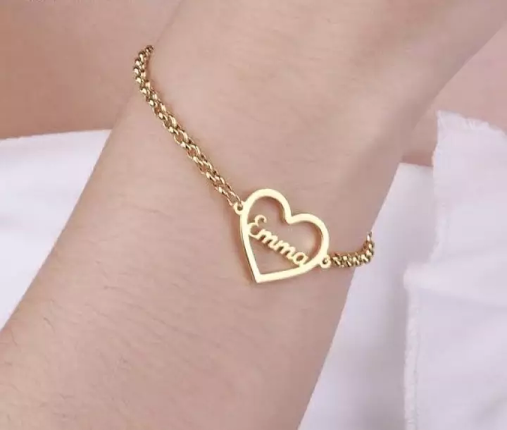 Customize Name Heart Shape Bracelet