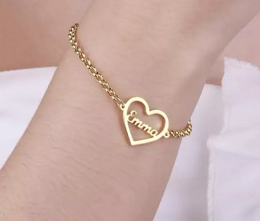 Customize Name Heart Shape Bracelet